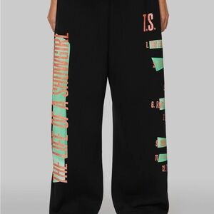 Black Graphic Kids Bottoms